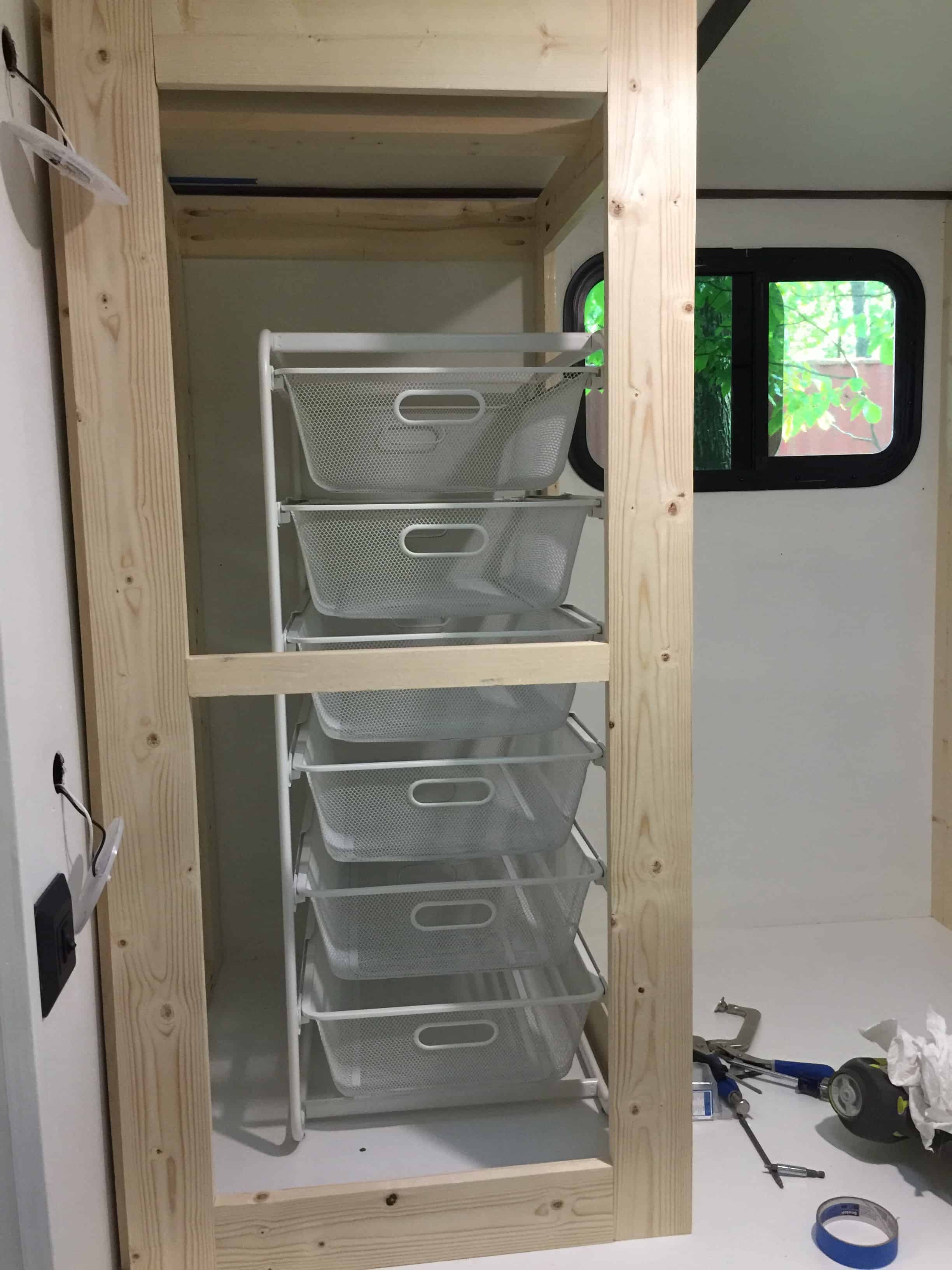 Saved by Scottie rv remodel build dresser dry fit Saved by Scottie