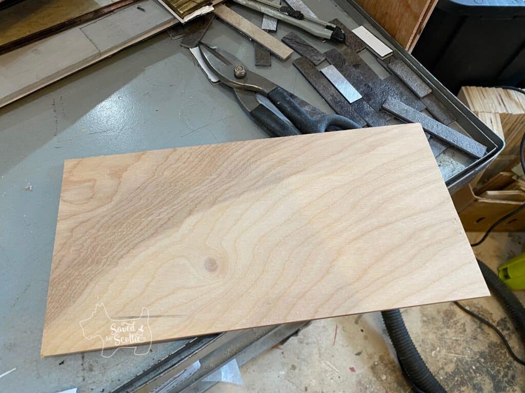 cut piece of 1/4 inch birch purebond plywood 
