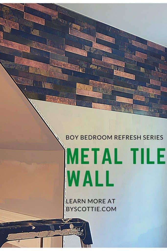 pinnable image leading to post about metal tile wall